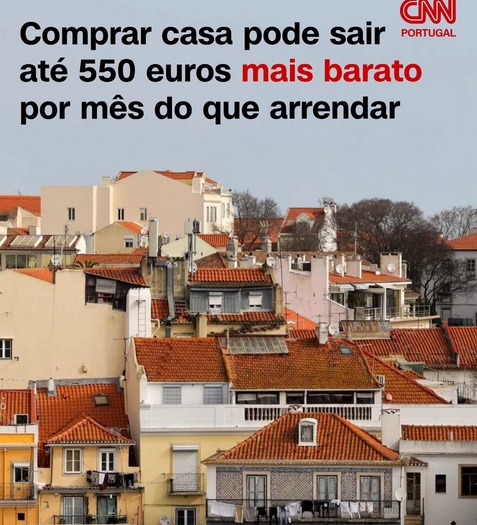 Comprar casa pode sair até 550 euros mais barato por mês do que arrendar